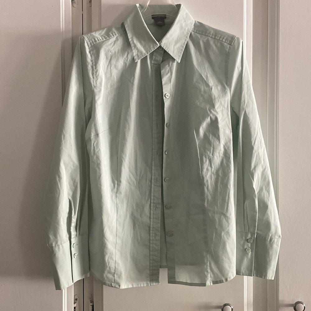 Pale Green Ann Taylor Button Up Sz 12
